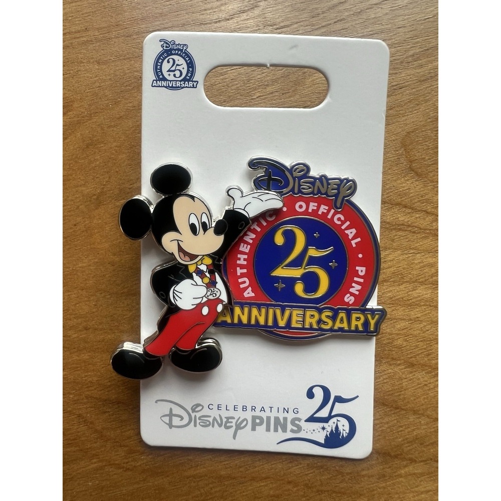 2025 Disney Parks 25th Anniversary Pin Trading Mickey Mouse Official Logo OE Pin